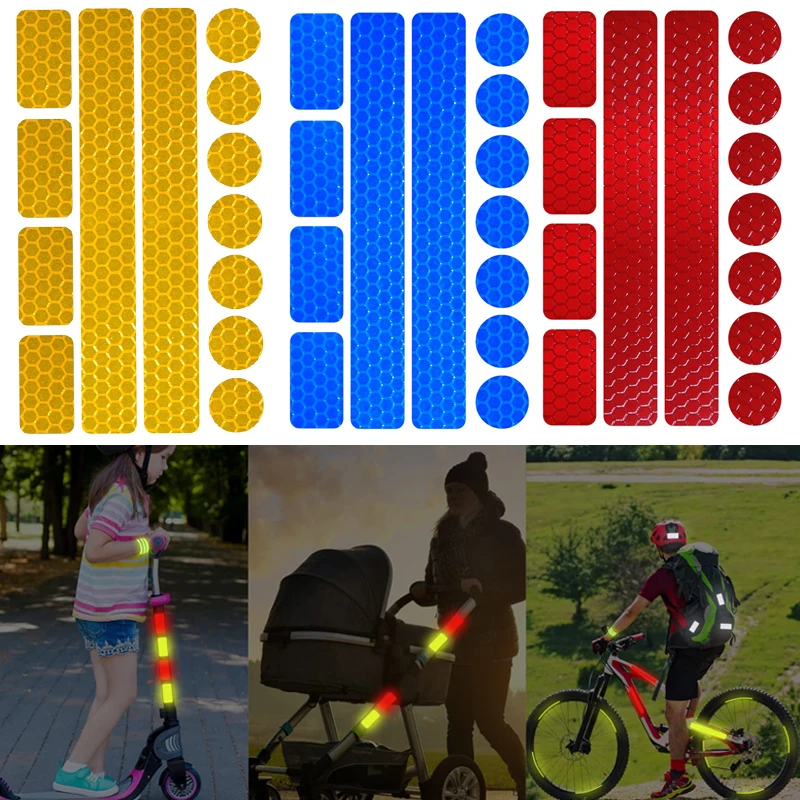 5piece/Set  Reflective Stickers Warning Reflector Stickers For Auto Exterior Motorcycle Bike Helmet