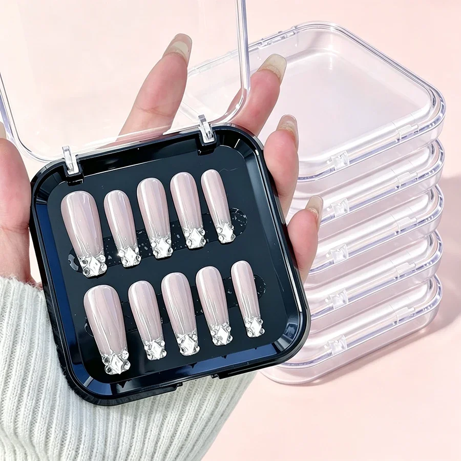 1/5Pcs Press On Nail Packaging Box, Dustproof Nail Tip Display Case, Portable Storage Organizer for Handmade False Nails