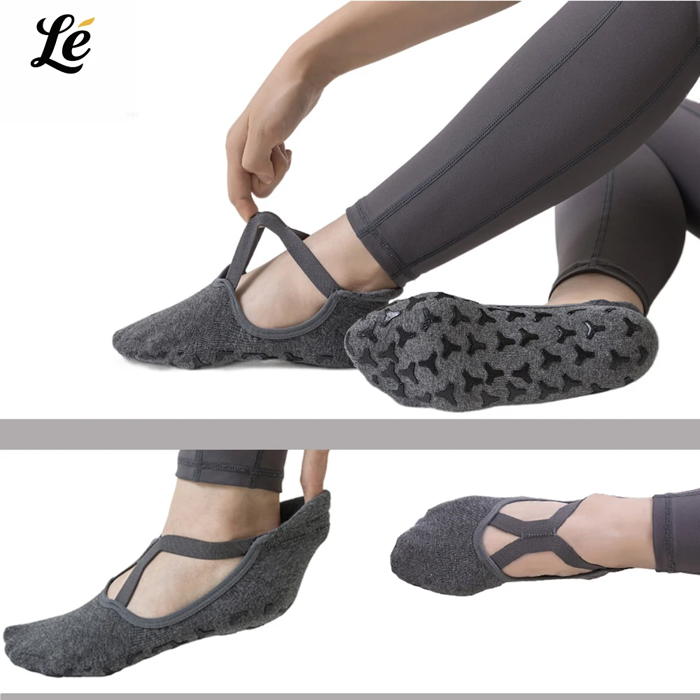 

Adhesive Grip Socks Suitable For Barre Pilates Lagry Yoga Dance Fitness Women's Socks Anti Slip Sweat Absorbing Home Use