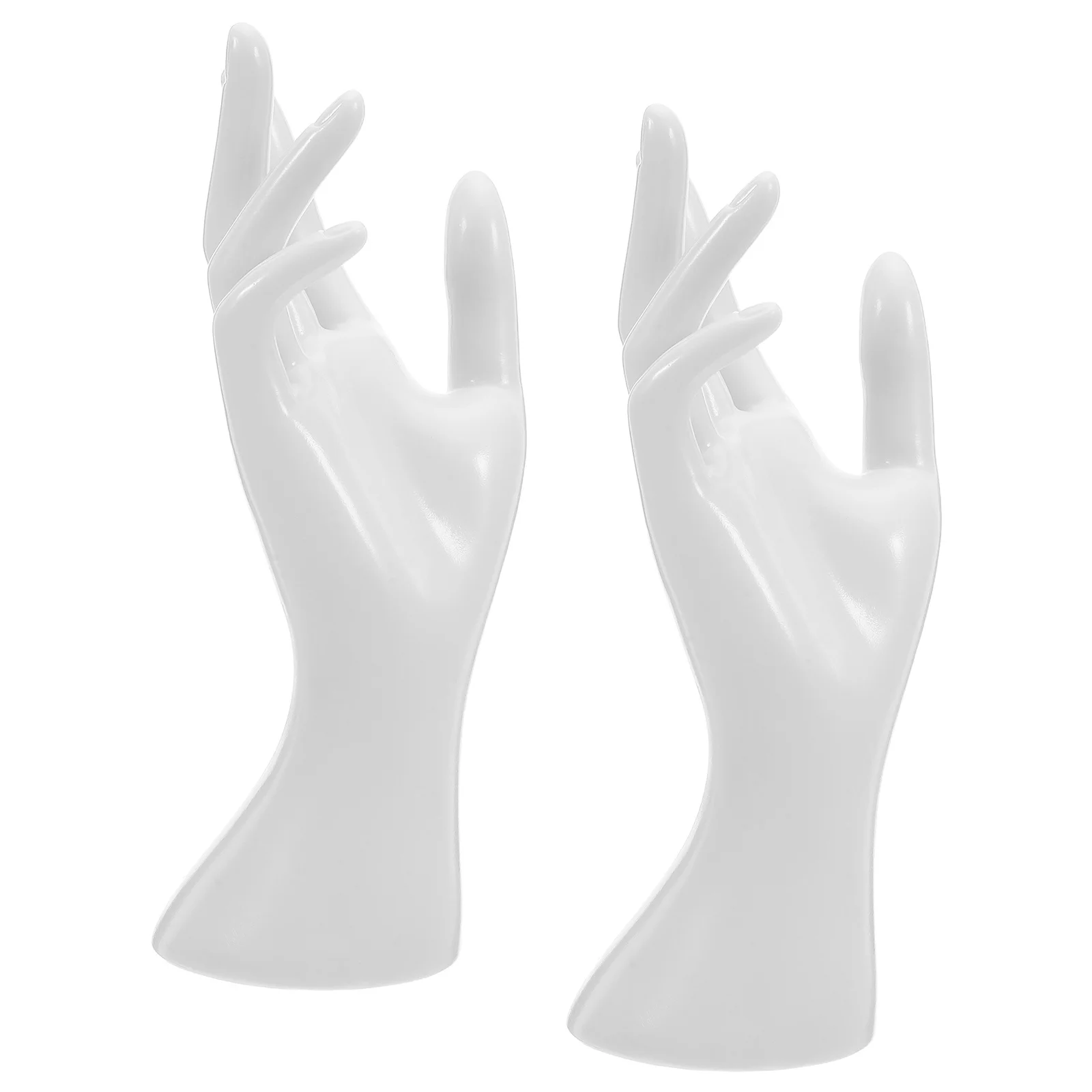 

2Pcs Female Mannequin Hand Jewelry Display Organizer Versatile Fit Lightweight Portable Desktop Retail Exhibition