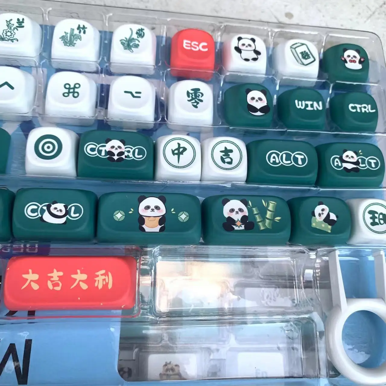 Imagem -05 - Kit Keycaps para Teclado Mecânico Tema Mahjong Pbt Sublimação Dye Perfil Moa Keycaps para Switches mx 136 Chaves