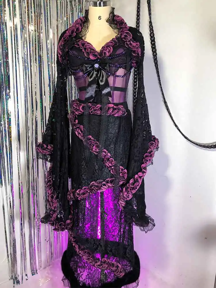 Goth Dress Y2K Rave Outfits Kawaii Cyber Sexy Vkei ALT Punk Rock Clothes Festival Women's Emo Clothing Gothic 90s Grunge 2026 - view 3