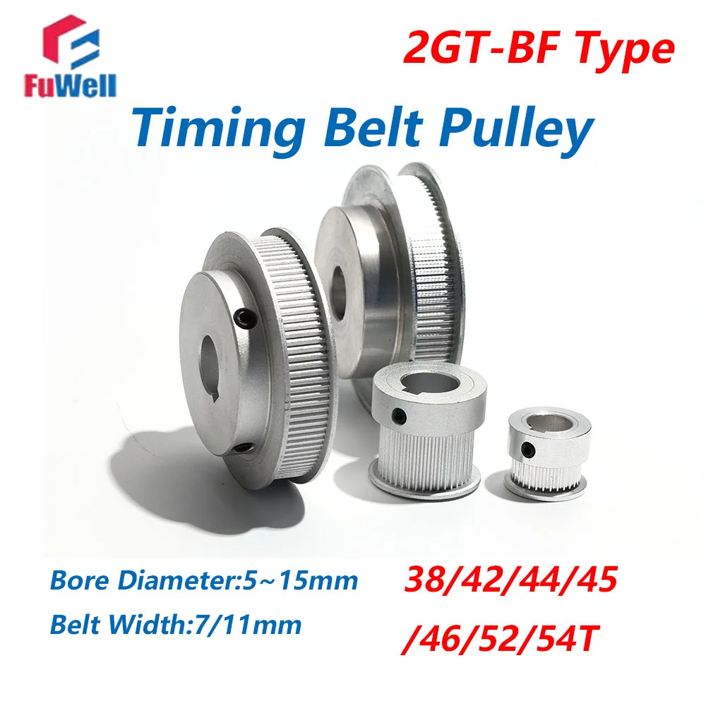 

FuWell 38/42/44/45/46/52/54T Зубья GT2 Шкив ГРМ Синхронное колесо Диаметр 5 ~ 15 мм Ширина ремня 7/11 мм Натяжной открытый шкив 2GT