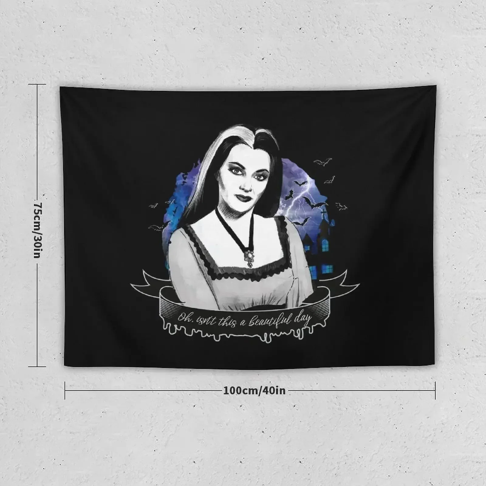 Goth Queens - Lily Munster Tapestry Christmas Decoration House Decoration Tapestry