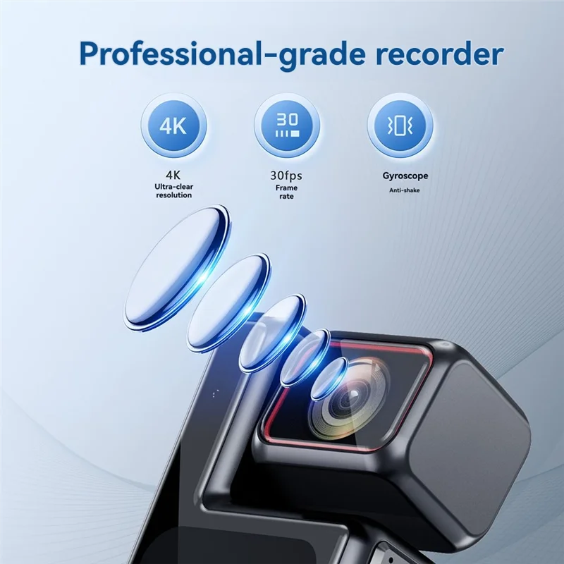 كاميرا عمل مزدوجة البطارية 180 °   قابل للدوران WIFI HD 4K رياضي مضاد للاهتزاز للرؤية الليلية التحكم باللمس المهنية IP65 مقاوم للماء-A