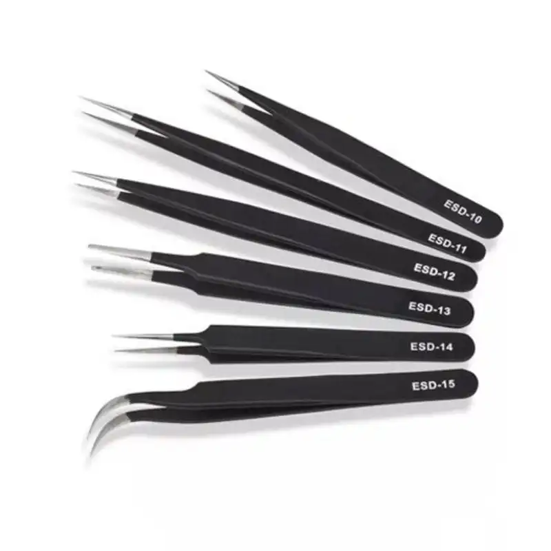 6 Pcs/Set Nail Art Equipment Stainless Steel Anti Static Maintenance Nail Tool Beauty Manicure DIY Lash Tweezer Makeup Tools