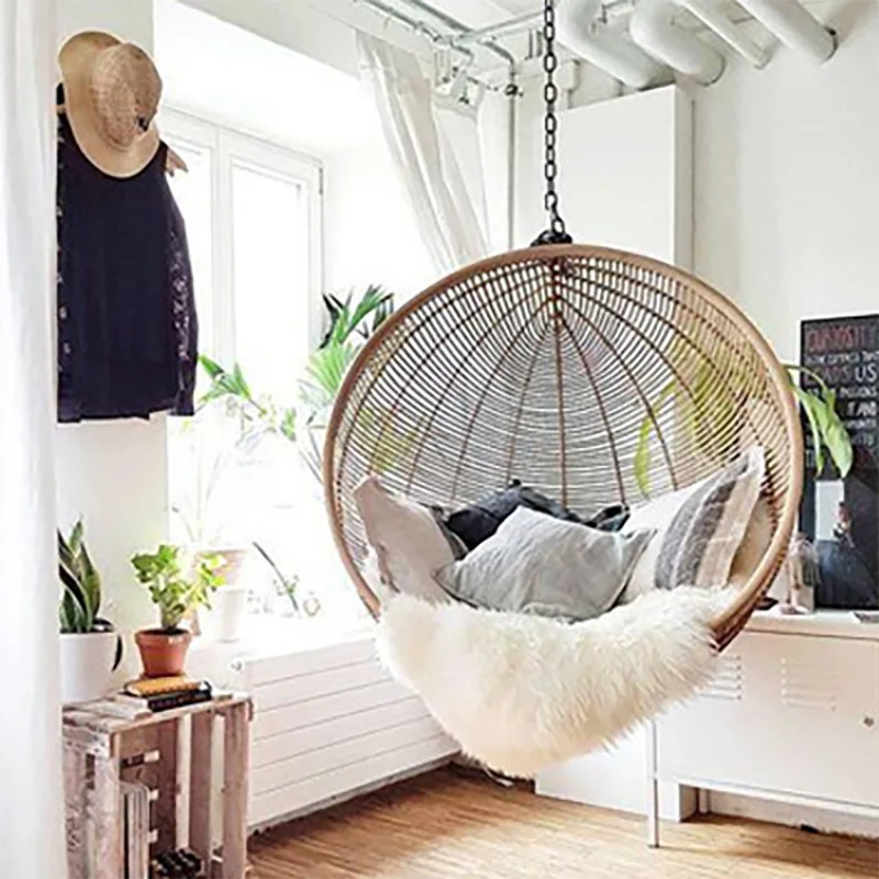 Outdoor Metal Hanging Basket Chair Swing Hammock Waterproof Modern Simplicity Design for Courtyard Balcony Garden