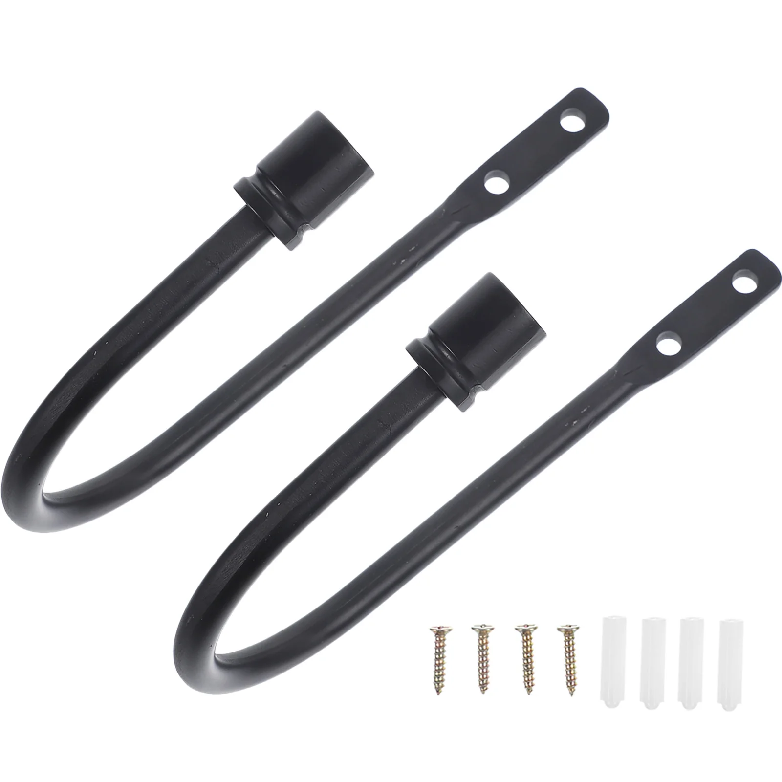

2 Pcs Curtain Hook Black Drapery Tieback Cylinder Metal Hooks Tiebacks Iron Holder Accessories