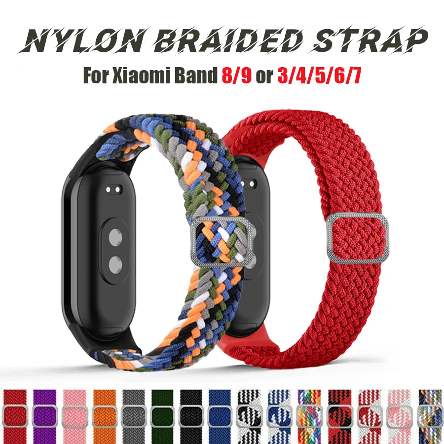 

Elastic Nylon Adjustable Watchband for Xiaomi Mi Band Mi9 Mi3 Mi4 Mi5 Mi6 Mi7 Mi8 NFC Replacement Bracelet Men Women Sport Strap