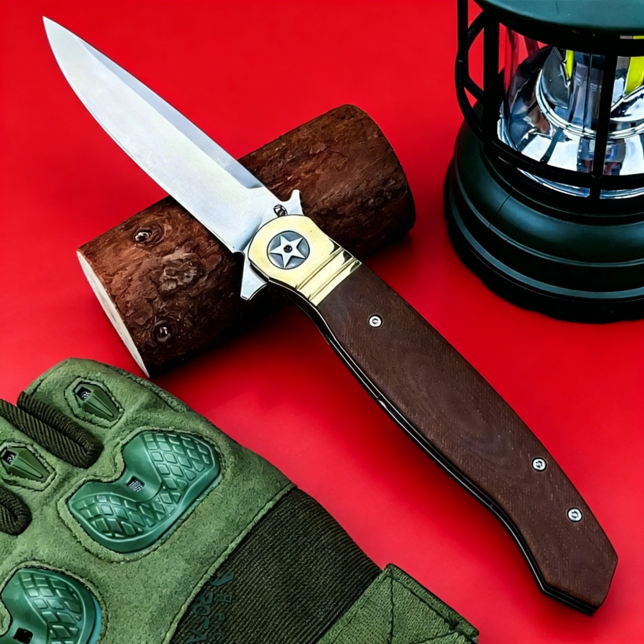 

Russian Style Utility Folding Knife – 440C Steel Blade, G10 Handle – Outdoor EDC Tool for Camping & Hunting – Great Gift for Men
