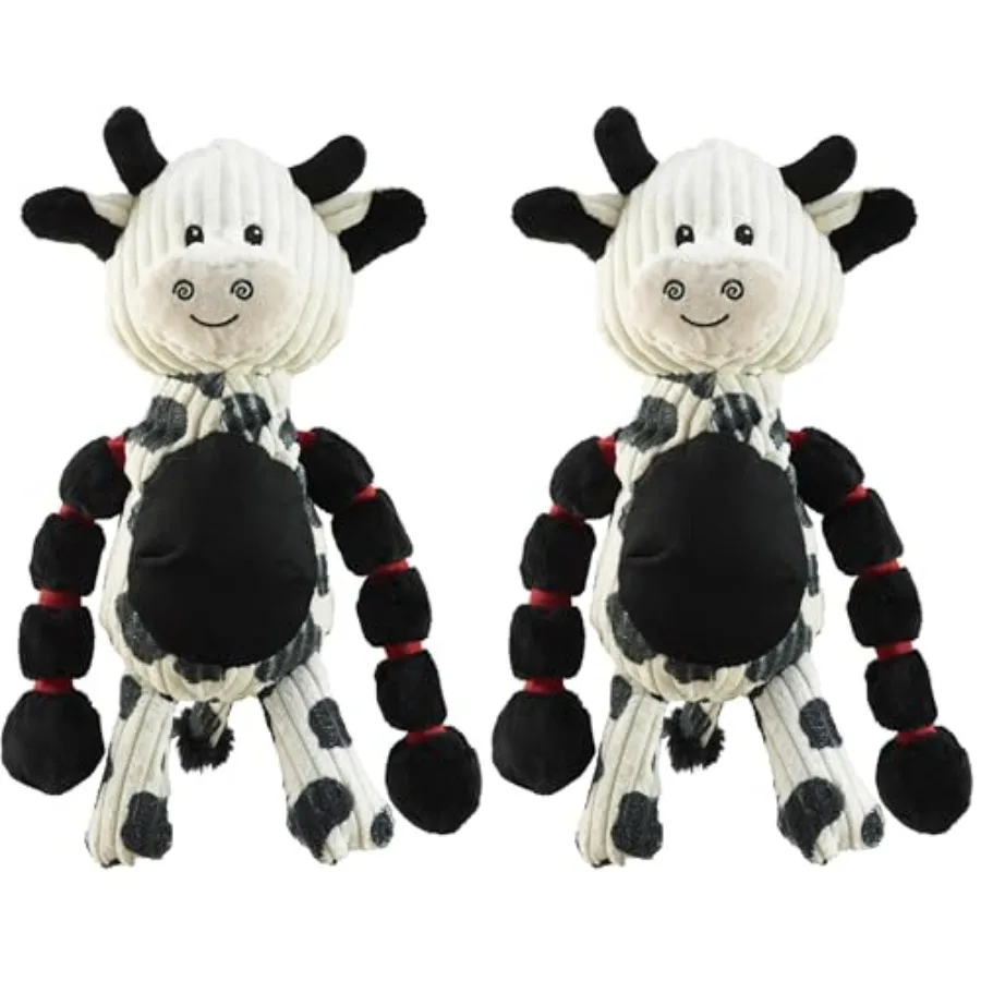 

Очаровательный набор из 2 плюшевых игрушек-коров для собак с пищалкой Charming Pet Thunda Tugga