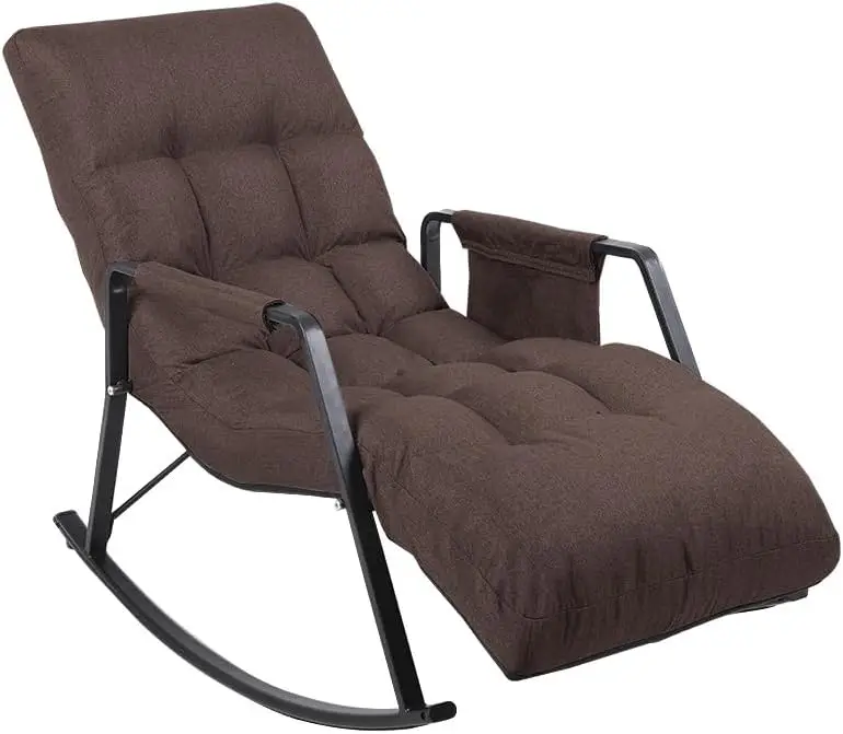 Mecedora ajustable para guardería, sillón con respaldo y reposapiés de 5 posiciones, moderno, con marco de acero estable, fácil de usar