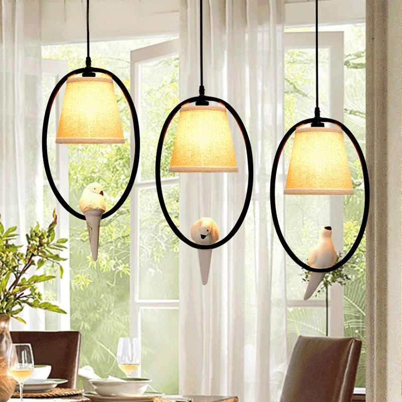 American Country Bird Pendant Lights Pastoral Hanging Lamp Mediterranean Nordic Restaurant Light Fixtures Indoor Decor Lighting