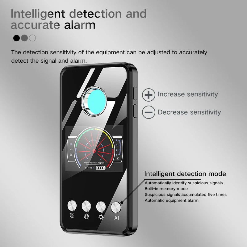 Mini Anti Spy Hidden Camera Detector WiFi Infrared Wireless Signal Micro Phinhole Cam Scanner GPS Tracker Radio Finder LED Alarm