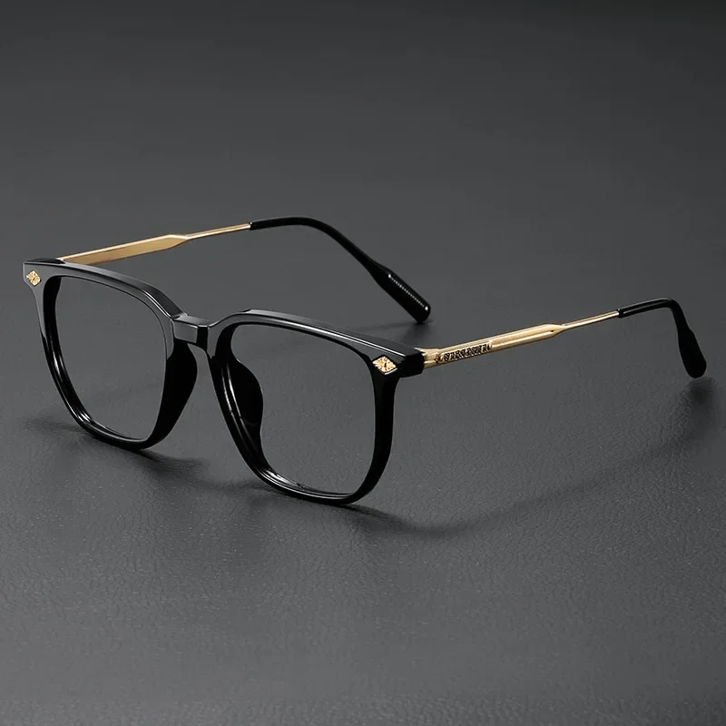 NEW Business Style Anti Blue Light Glasses Ultra Light Retro Black Frame Men's Flat Glasses AC Anti Blue Light and Anti Fatigue