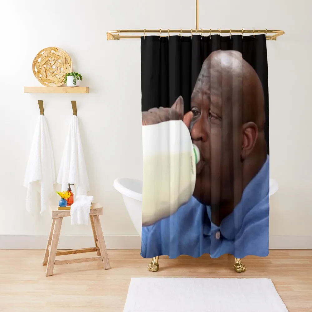 

Shaq Drinking Milk Shower Curtain Bathroom Fabric Shower Sets For Bathroom Waterproof Bath And Anti-Mold Curtain