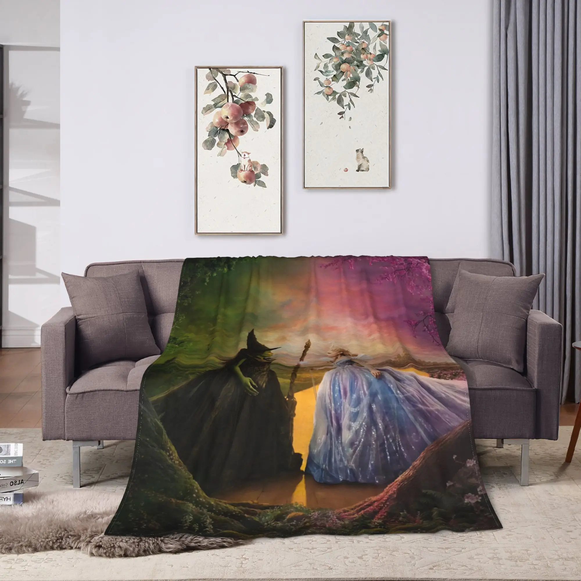 Warm Plush Throw Blanket Wicked 2 Musical Movie Glinda Poster Flannel Sofa Bed Cover Living Room