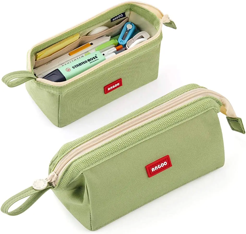 Stationary Pen Storage Bag Pen Pencil Bag Multi Layer Large Capacity Cosmetic Travel Storage Bag Simple Plaid Pencil Case