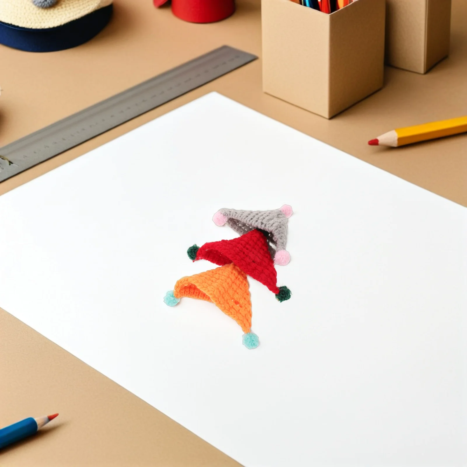 12 قطعة صغيرة ل قبعة صغيرة زجاجة توبر الحيوانات الأليفة Diy بها بنفسك الحرفية الزينة محبوك قبعة للكلاب مصغرة القبعات الصوفية القبعات