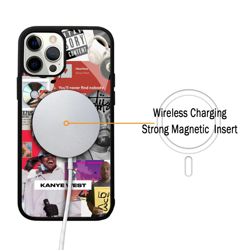 K-Kanye Rapper West Phone Case For IPhone 11 12 13 14 15 Plus Pro Max Mirror Acrylic Cover For Magsafe