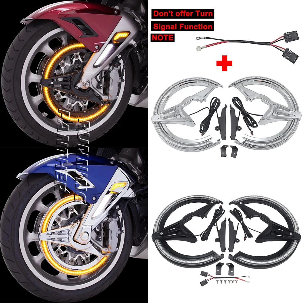

FOR Honda Goldwing GL 1800 GL1800 F6B 2018- Motorcycle LED Fork Mounted NAV Lights and Rotor Covers Warning Stop Lamp