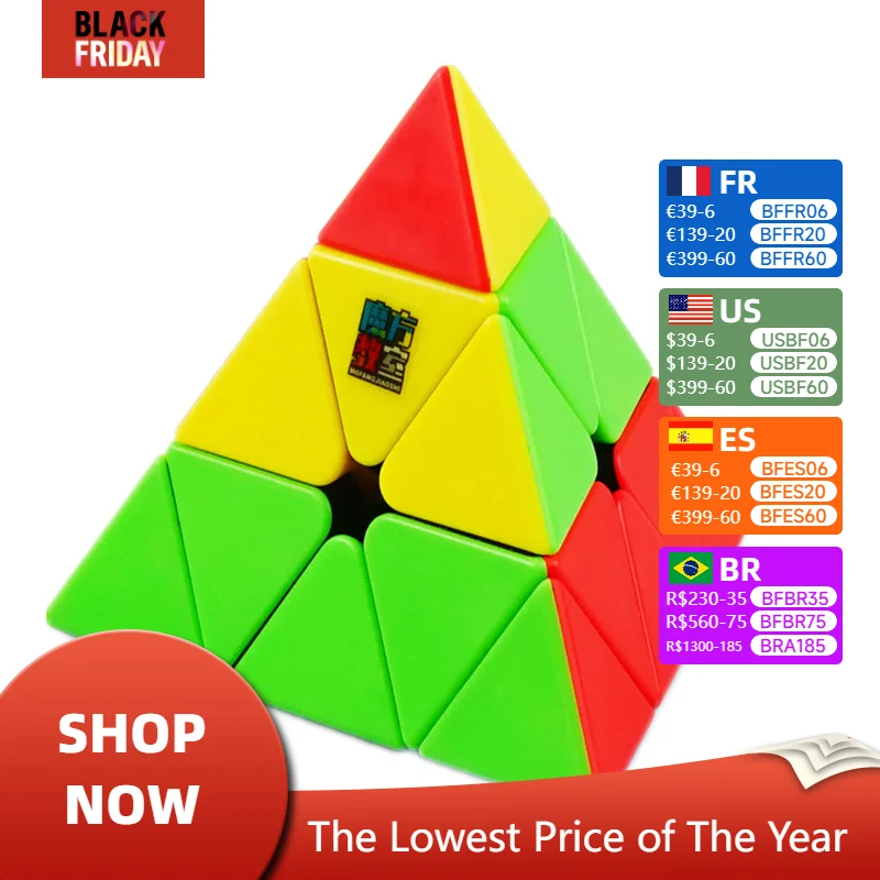 MoYu MFJS Meilong Pyraminx 3x3 Magic Cube MoFangJiaoShi JINZITA meilong Pyramid Macaron Children's Gifts