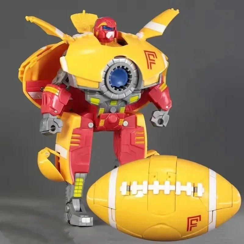 Transforming Basketball Robot into Toy Football Warrior Children's Cartoon Puzzle Rugby Men Model