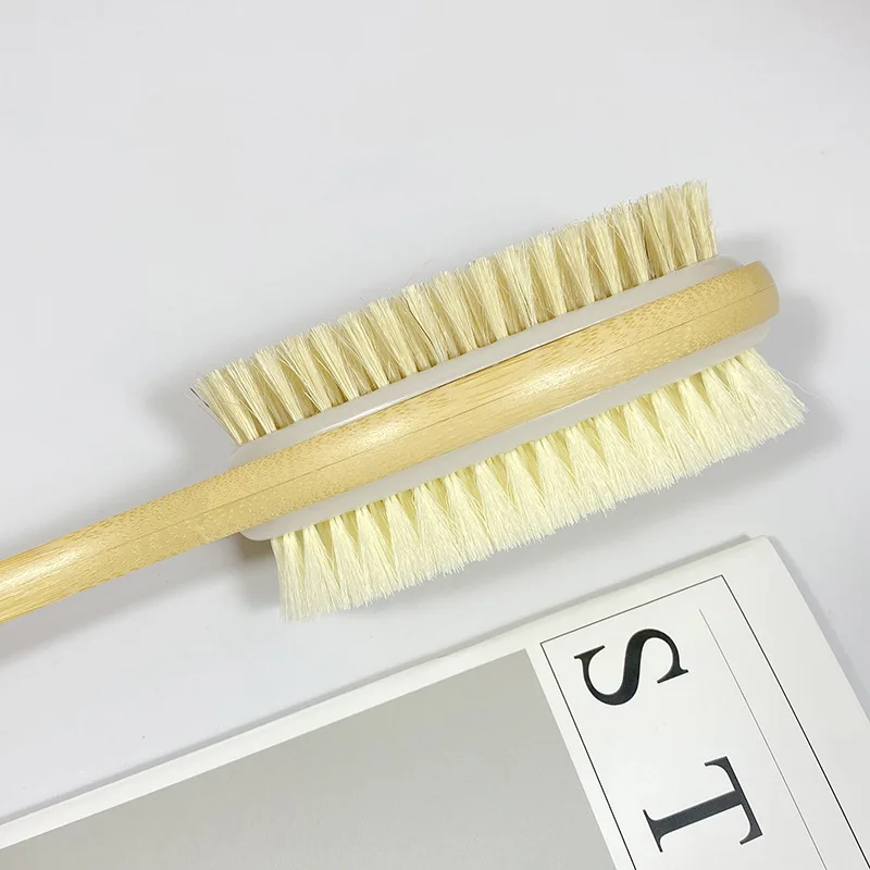 Щетка для ванны с длинной ручкой, щетка для спины, щетка для ванной комнаты, щетки для тела, грязевой скруббер для спины, массажная деревянная щетка для душа