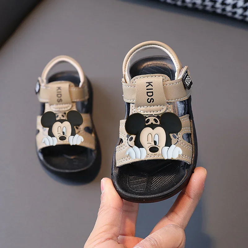 

Disney Mickey Mouse Baby Sandals Girl 1-6 Years Boys Cartoon Beach Shoes Summer New boy minnie Non-slip Soft-soled Toddler Shoes