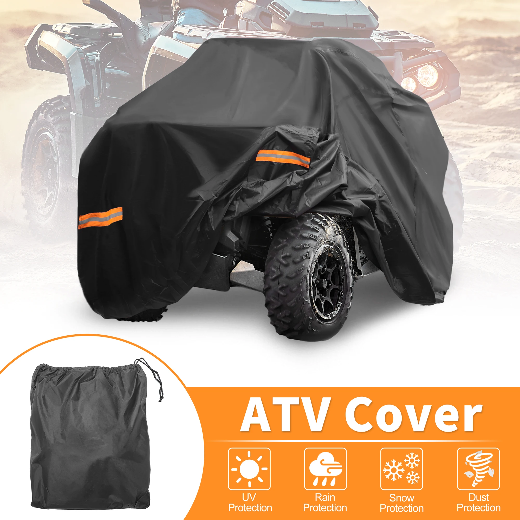 

X Autohaux ATV Cover for Polaris Sportsman 850 Waterproof 4 Wheelers Quad Cover Outdoor Storage Protection 210D-PU 211x121x129cm