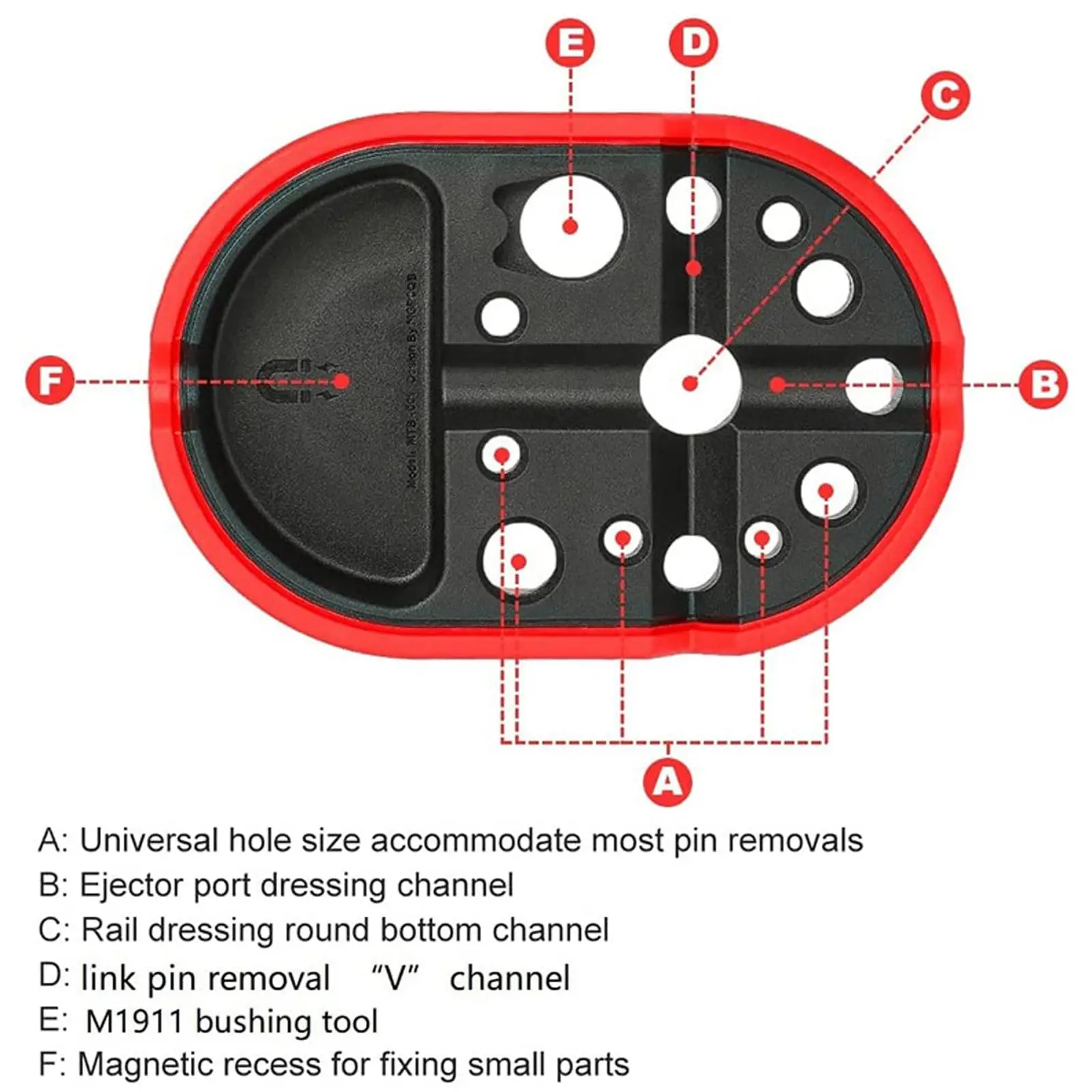 Bloc de banc universel magnétique avec Base antidérapante, outil de douille M1911 pour pistolets Sig Sauer, réparation d'armes à feu, équipement militaire