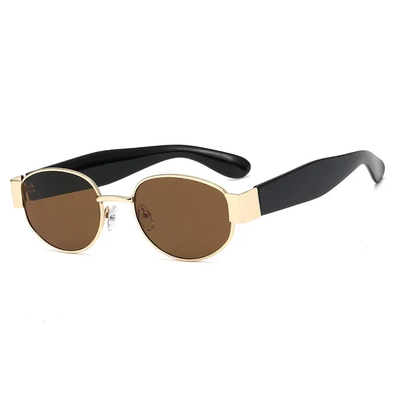 High Quality Metal Frame Sun Glasses Women Classic Oval Retro Sunglasses Designer Protective Driving Glasses UV400 Eyewear image 2