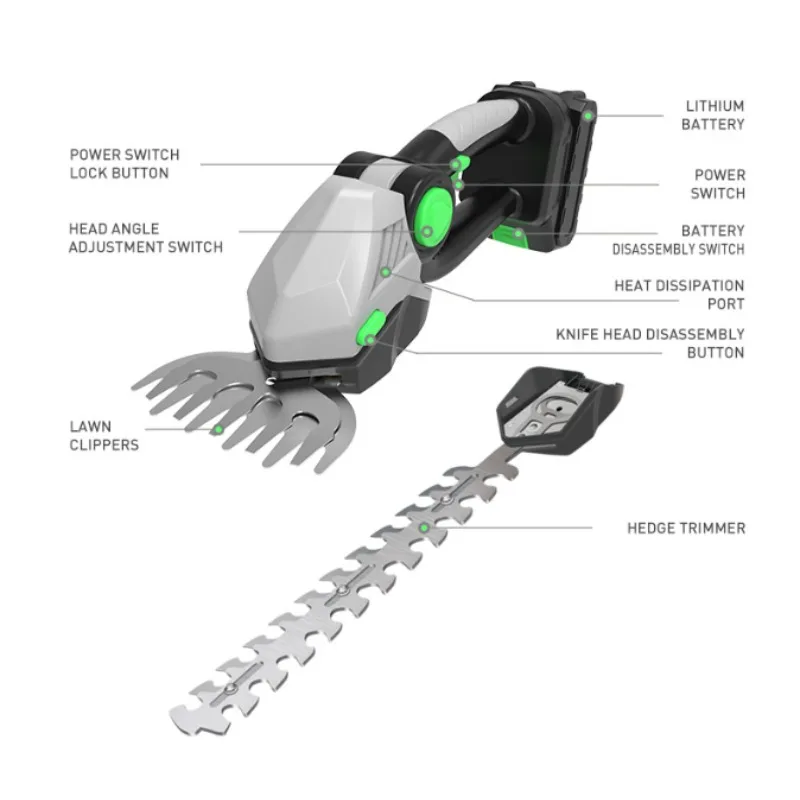 Electric Cordless Mini Hedge Trimmer Grass Cutter Handheld Garden Shrub Shears Factory Direct