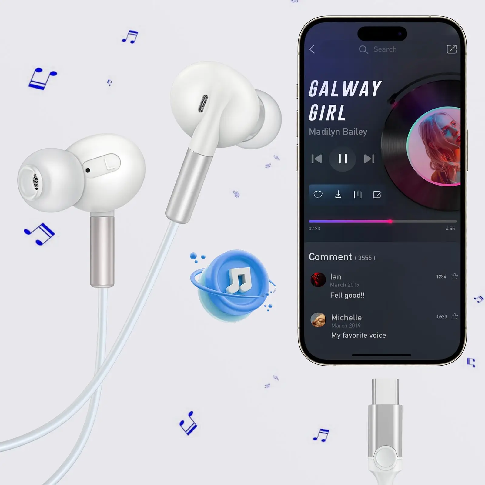 For Samsung Headphones HiFi Surround Sound With Mic In-ear music USB Type C 3.5mm Wired Earbuds For Galaxy S24 23 Ultra Z Fold 6
