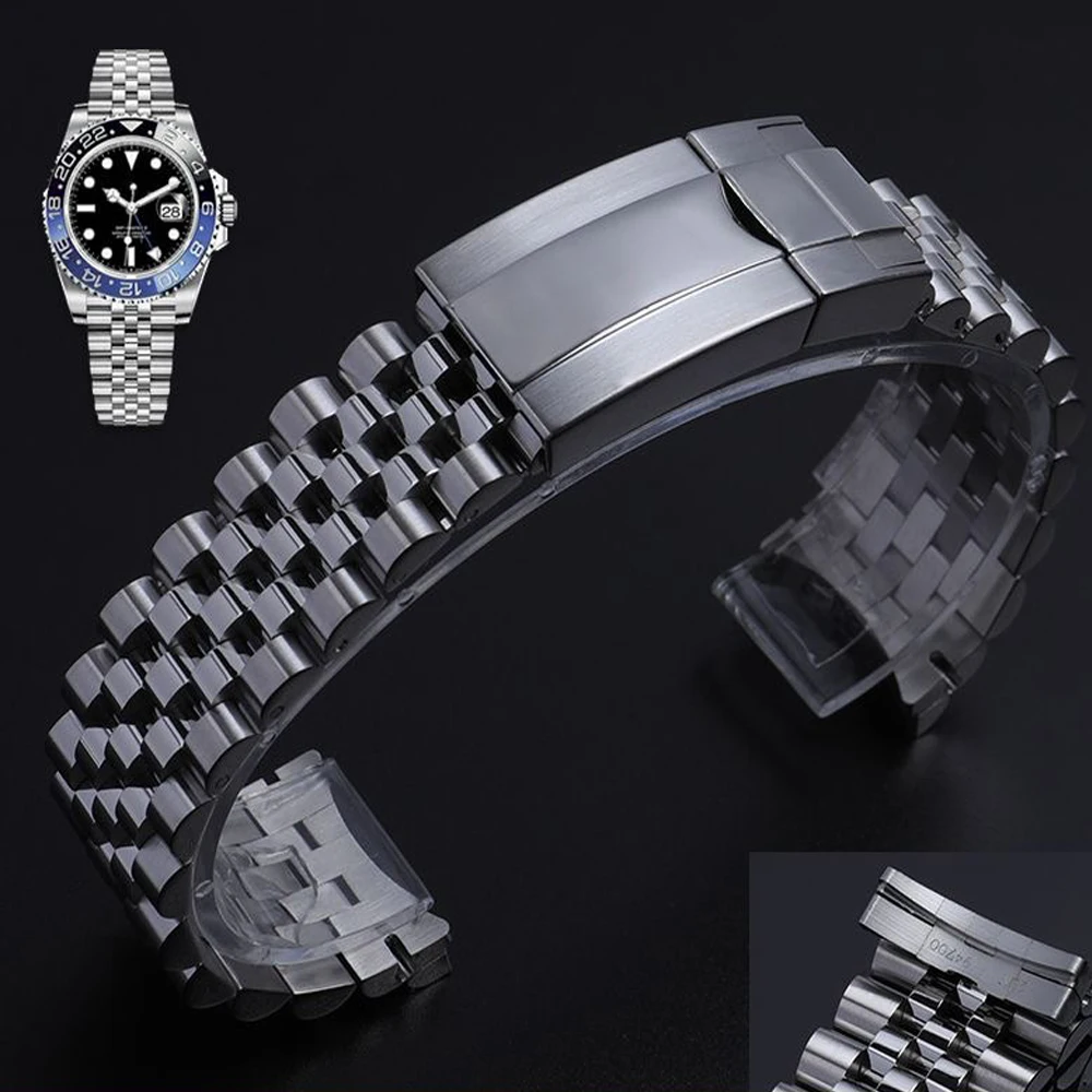 Stock Luxury Suitable for Ro-le-x GMT-Mas-ter 20mm 904L Solid Stainless Steel Band Bracelet 126710 Men 126711 Watch Strap