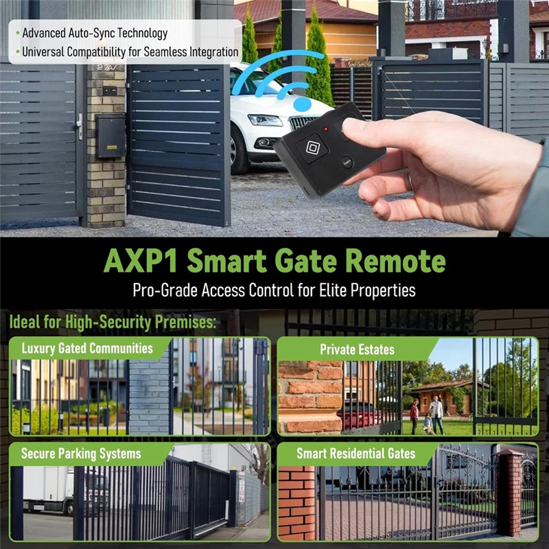 High Quality-AXS1 Remote Transmitter Replacement For Ghost Controls 3-Button Remote Transmitter For Automatic Gate Openers