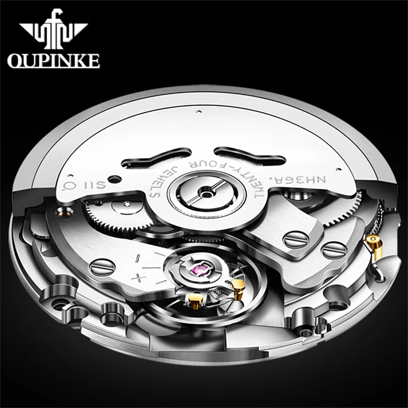 OUPINKE Mechanical Watch Men Sapphire Mirror 5ATM Waterproof Luminous Date Tungsten Steel Automatic Watches Reloj Hombre