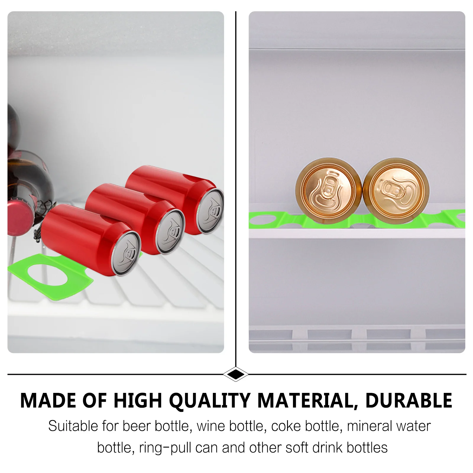 2pcs Silicone Refrigerator Storage Mat Bottle Organizer Holder For Beer Wine Can Rack Fridge Shelf Beverage Stackable Organizer