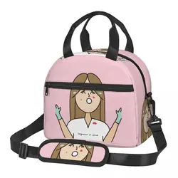 Enfermera En Apuros Insulated Lunch Bag With Adjustable Shoulder Strap Food Container Large Thermal Cooler Lunch Box