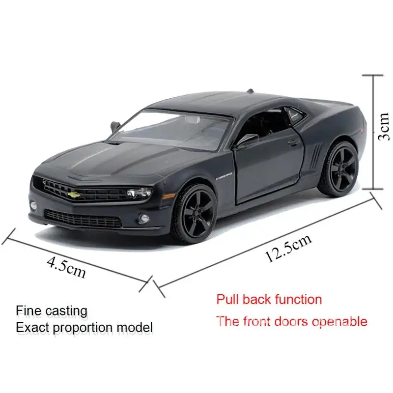 RMZCITY 1:36 Camaro Cool Black Sportwagen Legering Diecast Auto Met Speelgoed Geschenken Speelgoed Voor Model Collectie Kinderen Trek terug