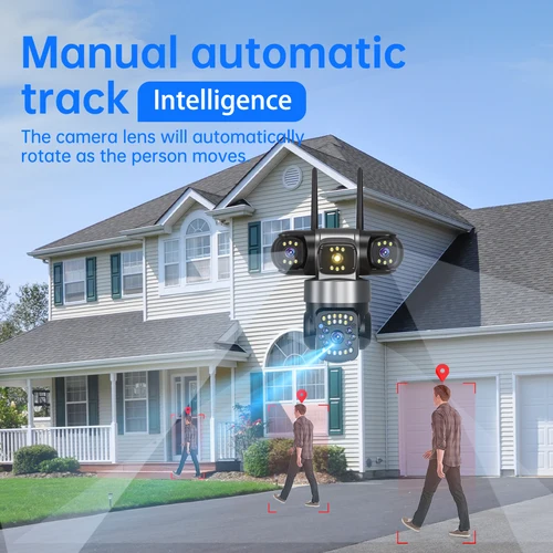 Imagen 2 del producto Cámara de Seguridad WiFi para Exteriores, IP67 Impermeable, Pan-Tilt, Detección de Movimiento, Audio Bidireccional, Visión Nocturna, H.265 CMOS, Compatible con Tarjeta de Memoria