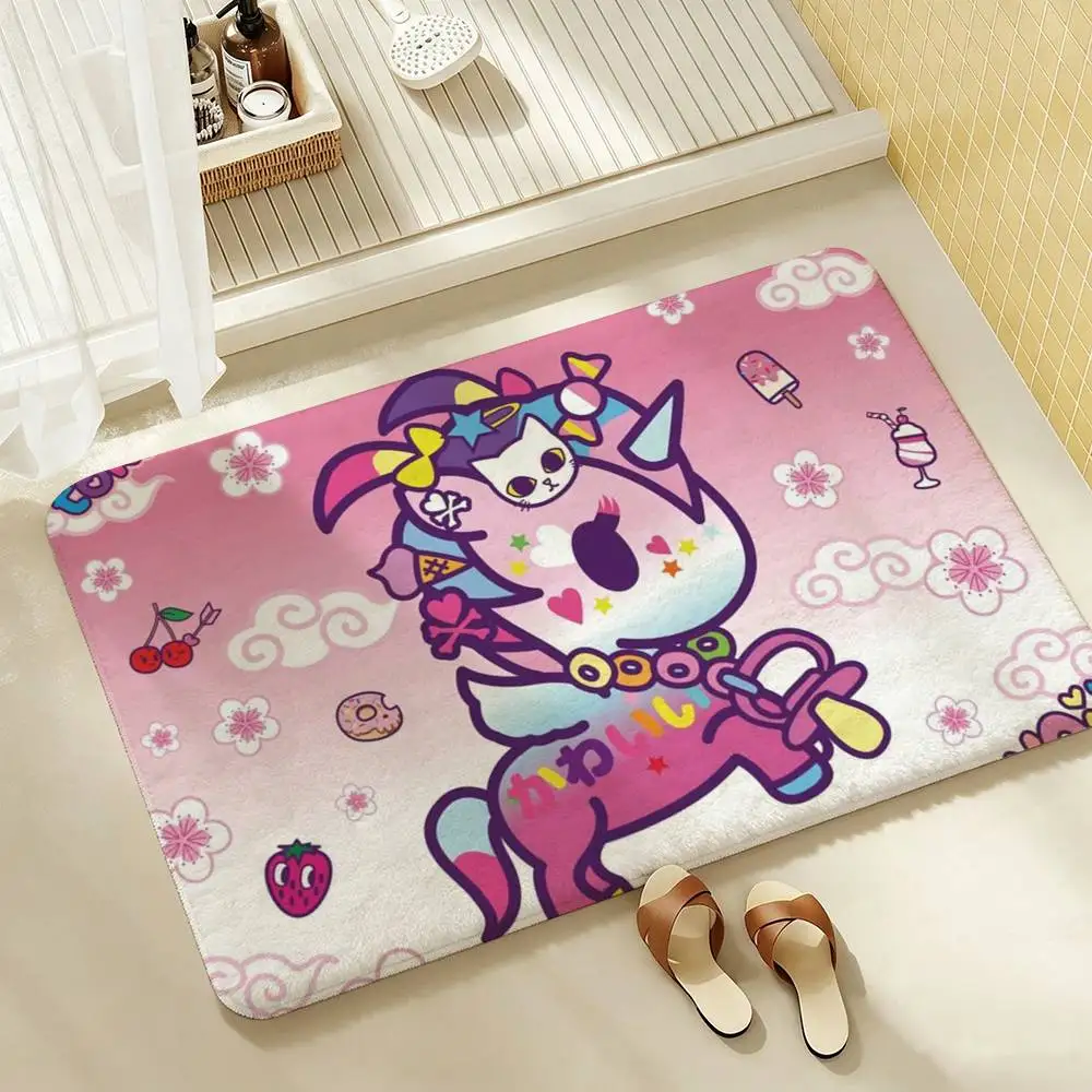 T-Tokidoki-S  Shower Room Absorbent Small Floor Mat Soft Comfortable Decorative Foot Mat