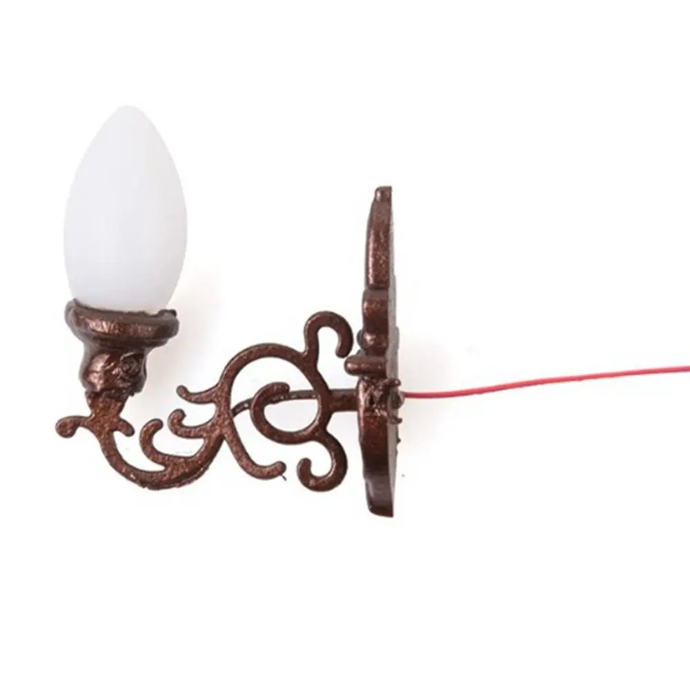 جديد 1.7*2 سنتيمتر دمية الجدار مصباح 12 فولت ABS المواد المعدنية الأبيض/الدافئة ضوء نموذج بيت الدمية حديقة ديكور حديقة ساحة مصباح ليد #4