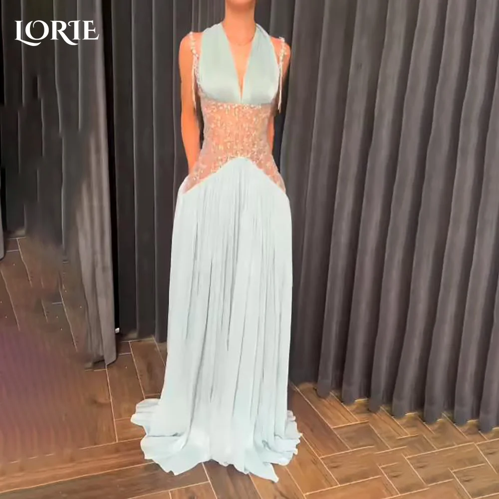 فستان سهرة بحورية البحر لامعة من LORIE بأشرطة سباغيتي على شكل قلب فستان الأميرة للحفلات الراقصة على شكل حرف a ثنيات لامعة للحفلات مخصصة