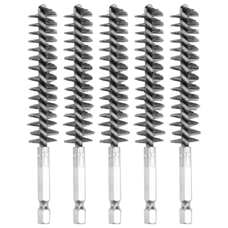 Stainless Steel Bore Brush Wire Brush for Power Drill Cleaning Wire Brush Stainless Steel Brush with Hex Shank Handle