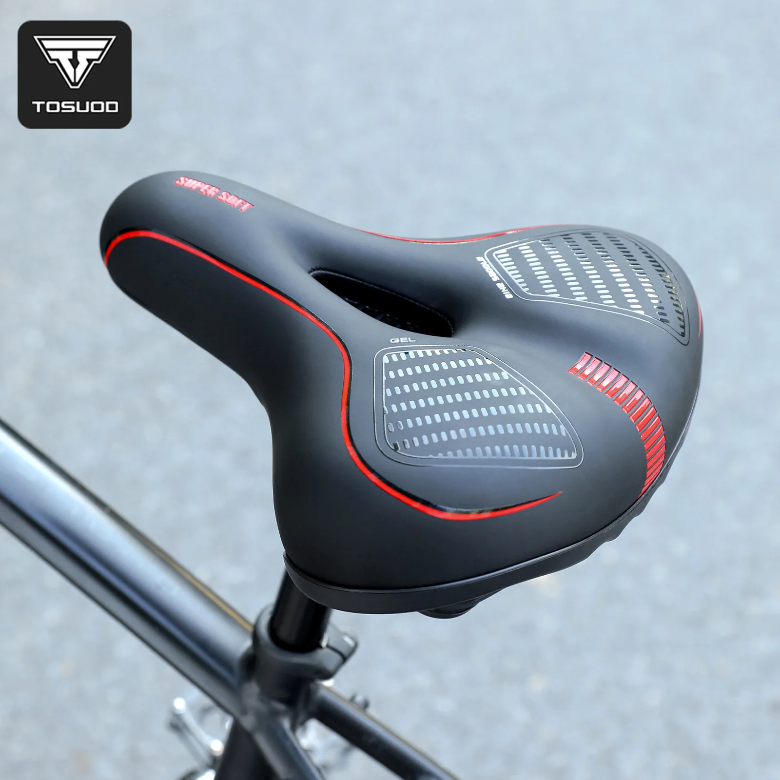 

Велосипедное седло TOSUOD: утолщенное, из мягкого полиуретана, дышащее, водонепроницаемое, для MTB и шоссейных велосипедов, эргономичное, комфортное сиденье-подушка