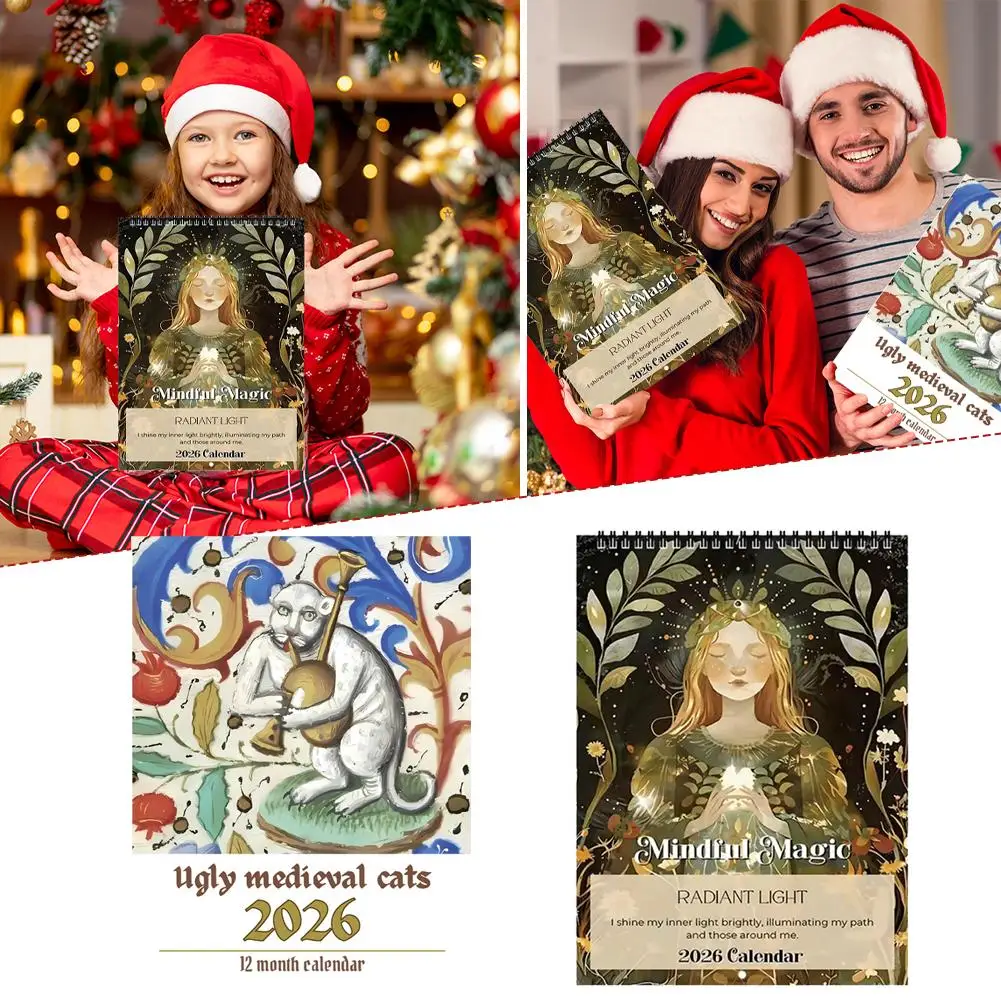 2026 Mindful Magic Calendar Inspiring Radiant Light Nature Creatures Positive Quotes 12 Months Home Office Wall Decor