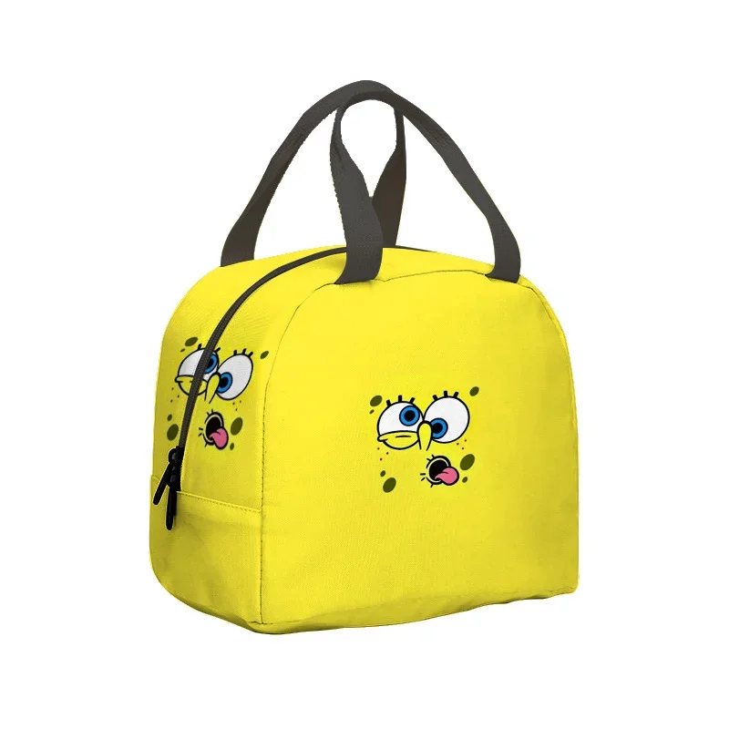 SpongeBob Lunch Bag Cartoon Men Women Insulated Bags Portable Large Capacity Student Tote Bento Pack Camping Picnic Package