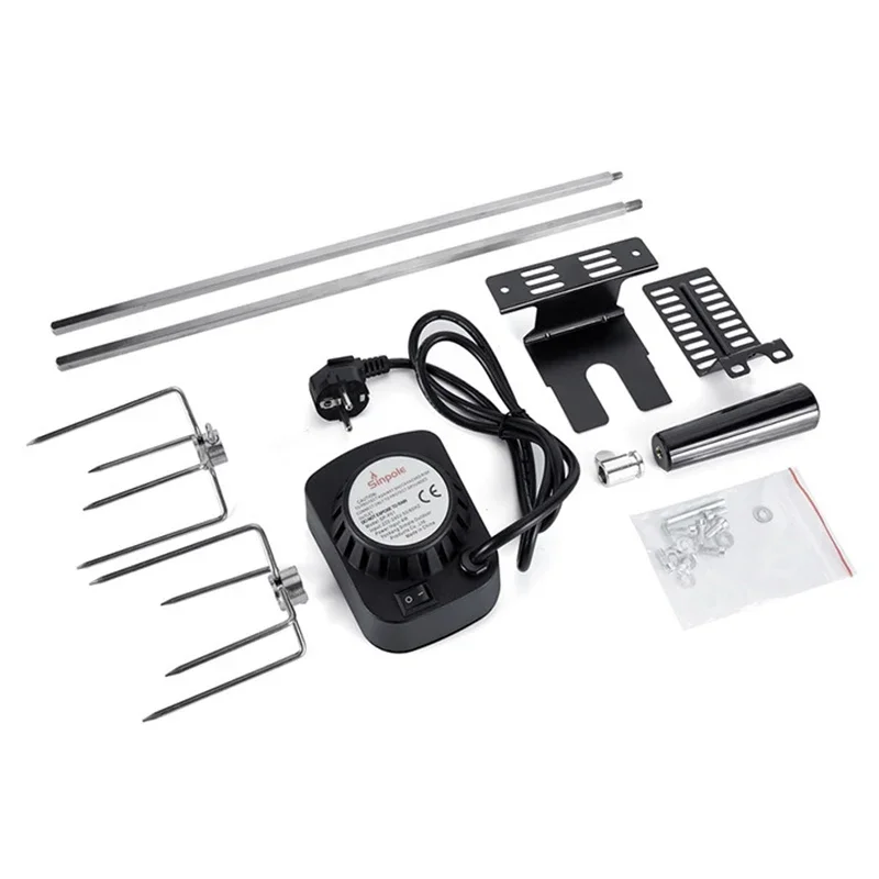 220V Grill Motor Meat Forks Set Rotating Motor Electric Rotisserie Spit Rod For Camping Household Cooking BBQ Motor Set