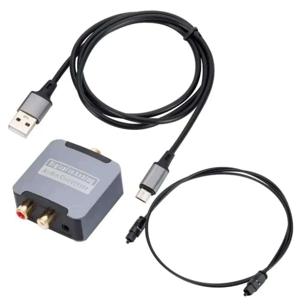 Konwerter SPDIF Optyczny na Analogowy L/R RCA Adapter Toslink Optyczny na Jack 3.5mm Konwerter Audio Cyfrowo-Analogowy 192KHz Digita